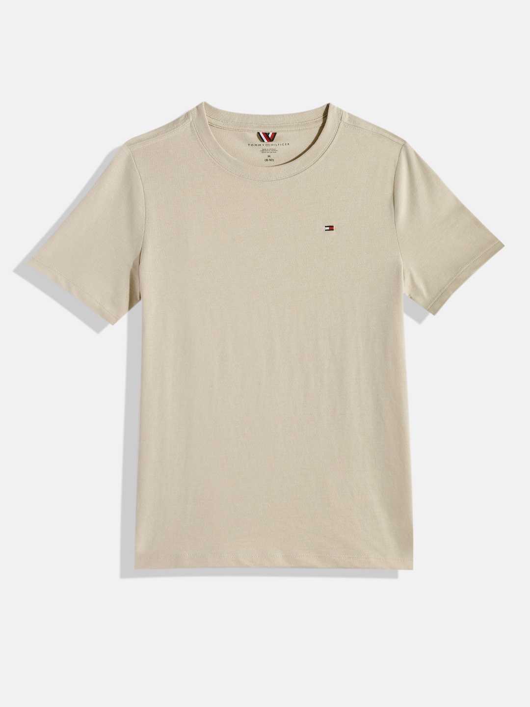 

Tommy Hilfiger Boys Solid Pure Cotton T-shirt, Beige