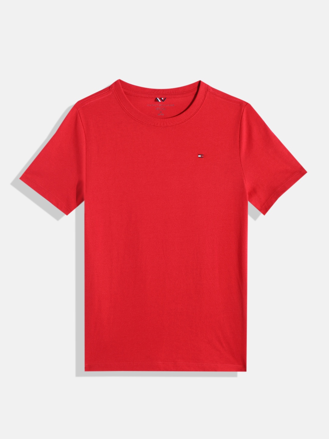 

Tommy Hilfiger Boys Solid Pure Cotton T-shirt, Red