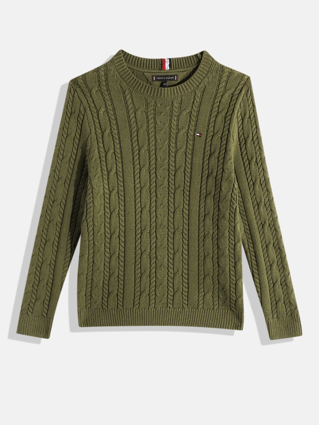 

Tommy Hilfiger Boys Cable Knit Pullover, Green