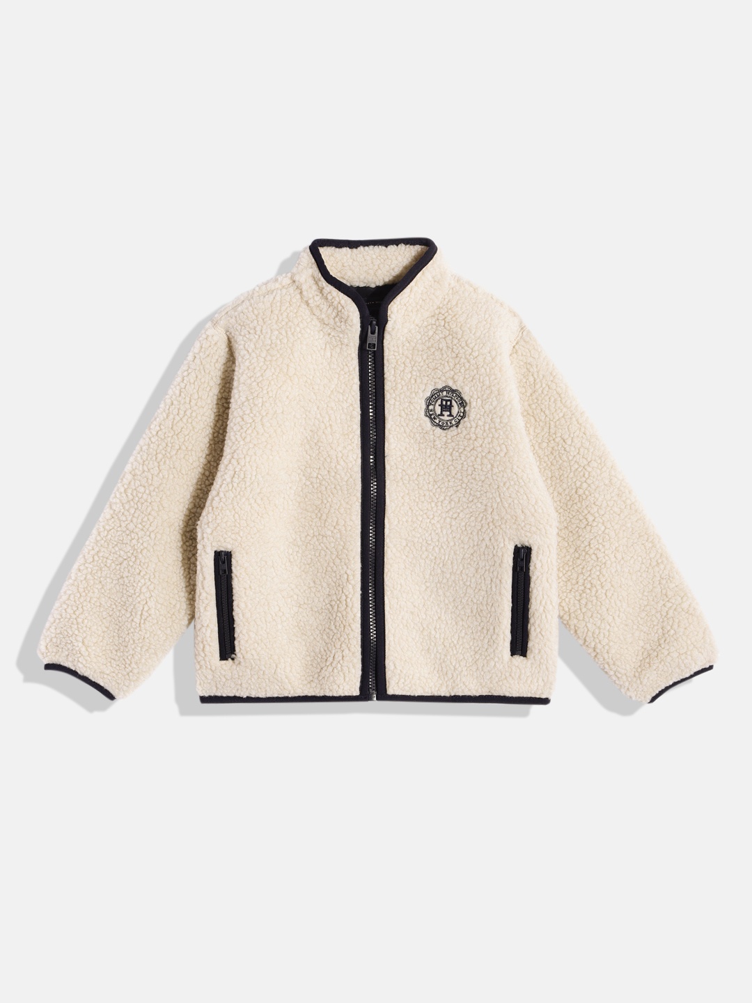 

Tommy Hilfiger Boys Fleece Sherpa Stamp Jacket, Beige