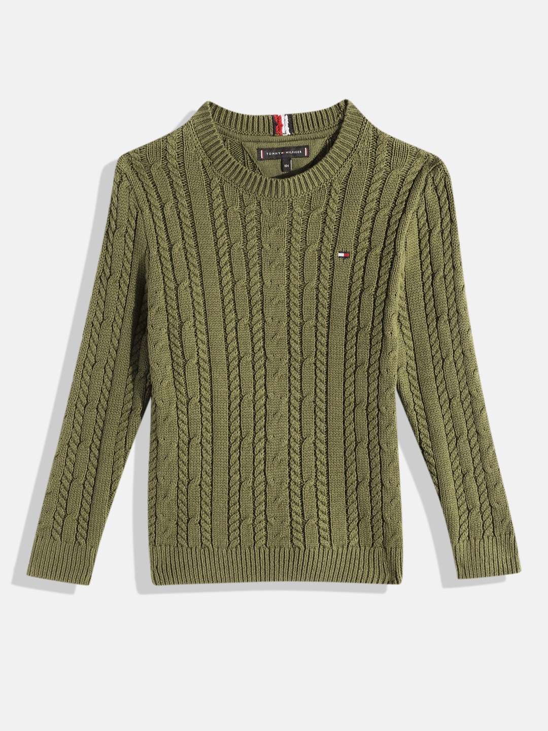 

Tommy Hilfiger Boys Cable Knit Pullover, Green