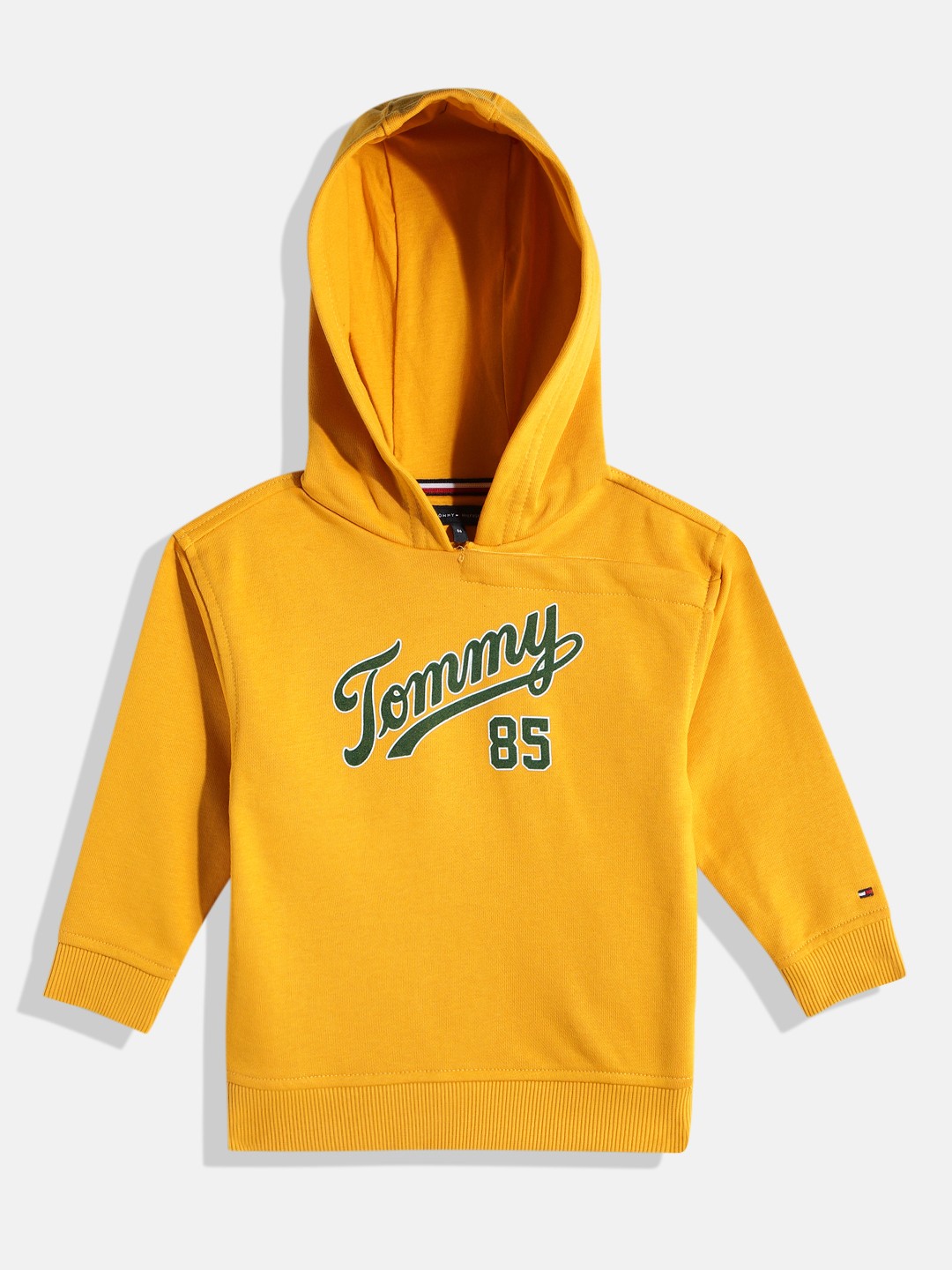 

Tommy Hilfiger Boys Brand Logo Printed Hooded Sweatshirt, Yellow