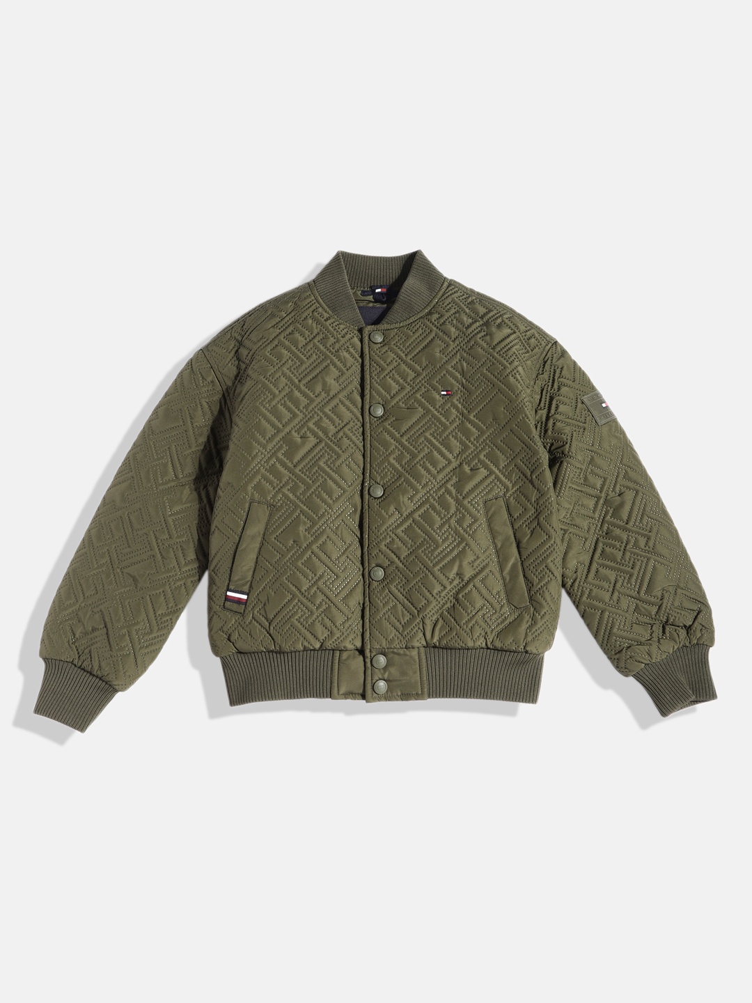 

Tommy Hilfiger Boys Self-Design Bomber Jacket, Olive