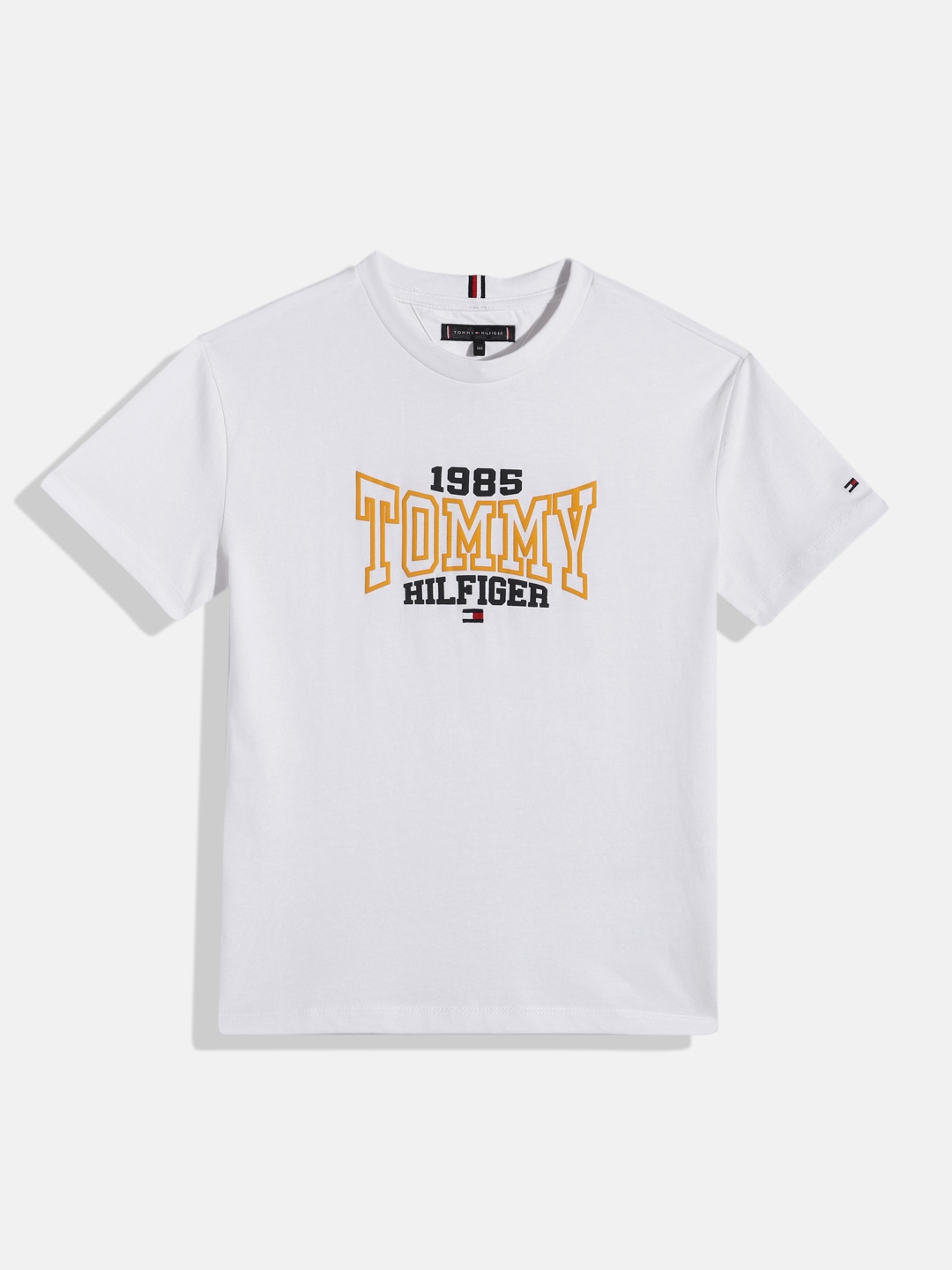 

Tommy Hilfiger Boys Brand Logo Printed Pure Cotton T-shirt, White