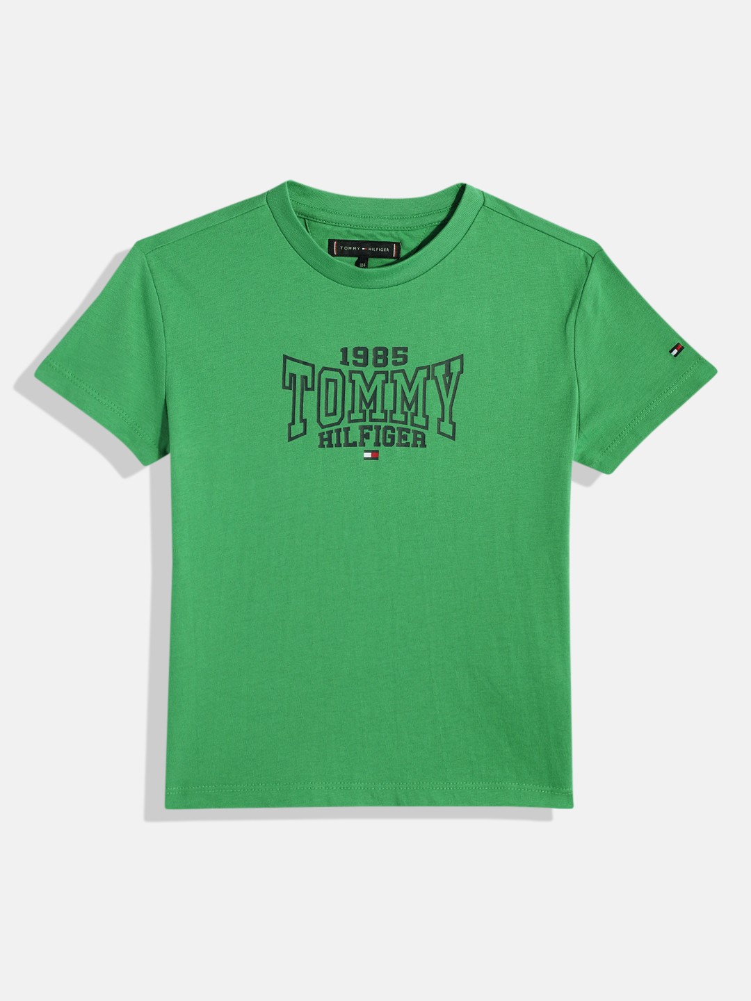 

Tommy Hilfiger Boys Brand Logo Printed Pure Cotton T-shirt, Green