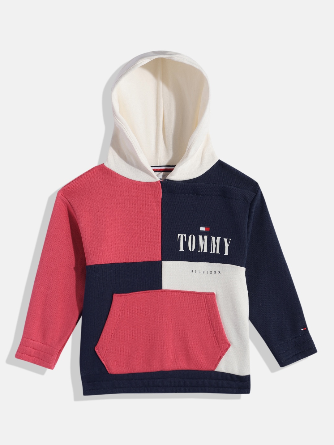 

Tommy Hilfiger Boys Colourblocked Hooded Pure Cotton Sweatshirt, Multi
