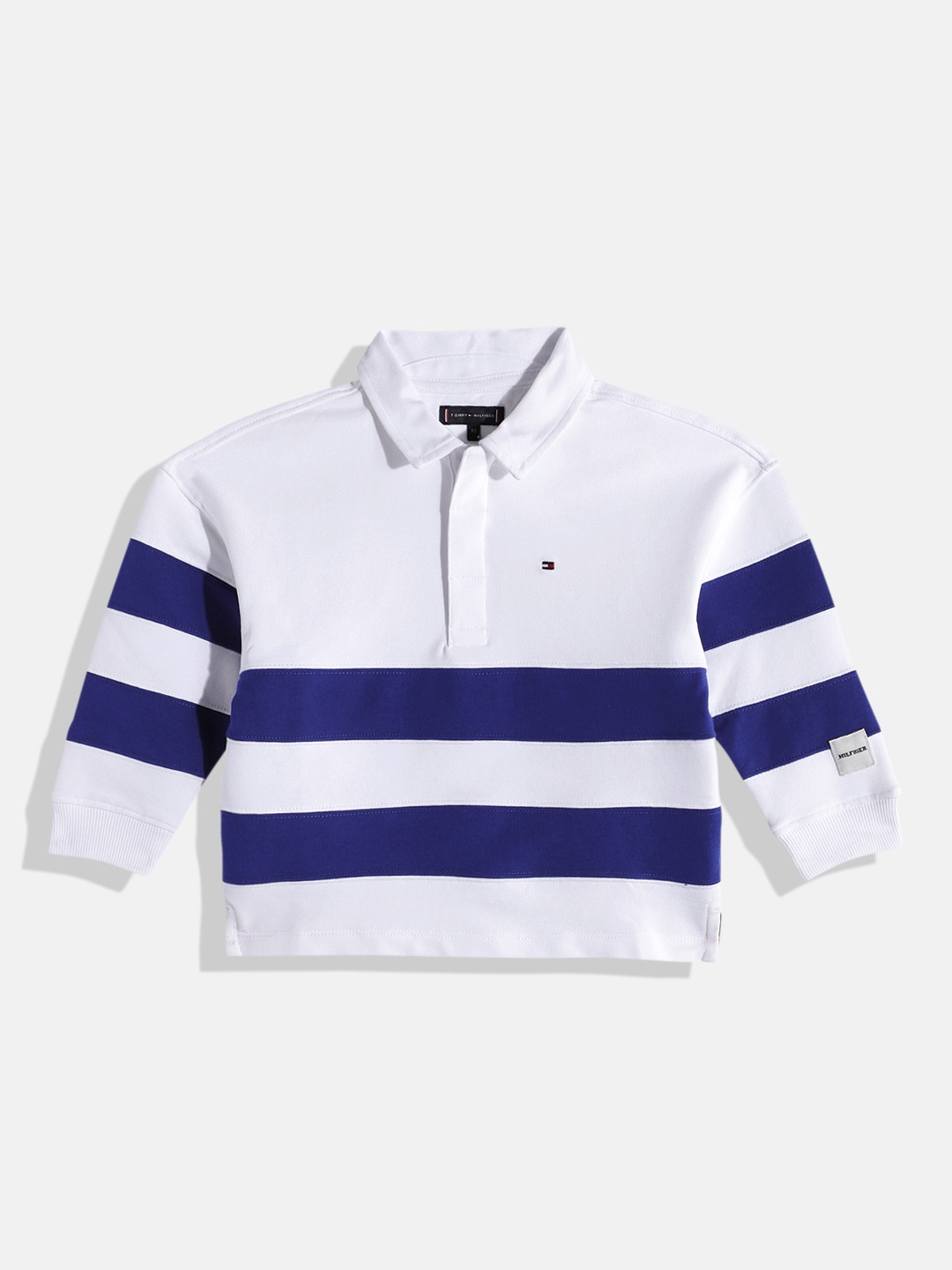 

Tommy Hilfiger Boys Striped Polo Collar T-shirt, White