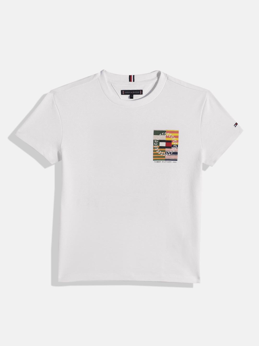 

Tommy Hilfiger Boys Printed Pure Cotton T-shirt, White