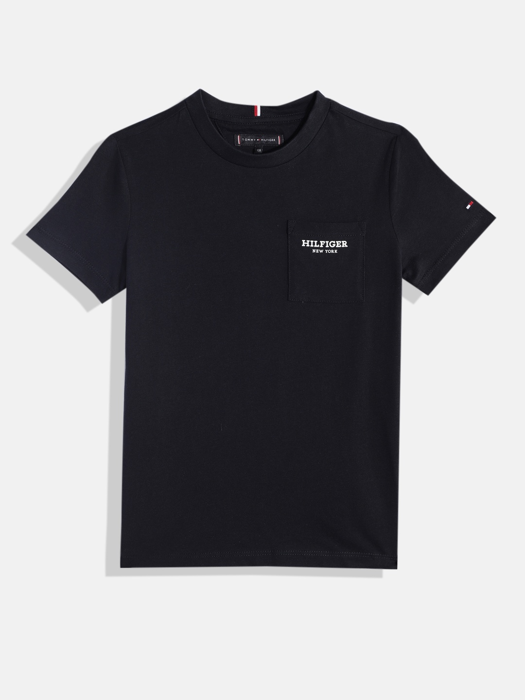 

Tommy Hilfiger Boys Solid Pure Cotton T-shirt, Navy blue