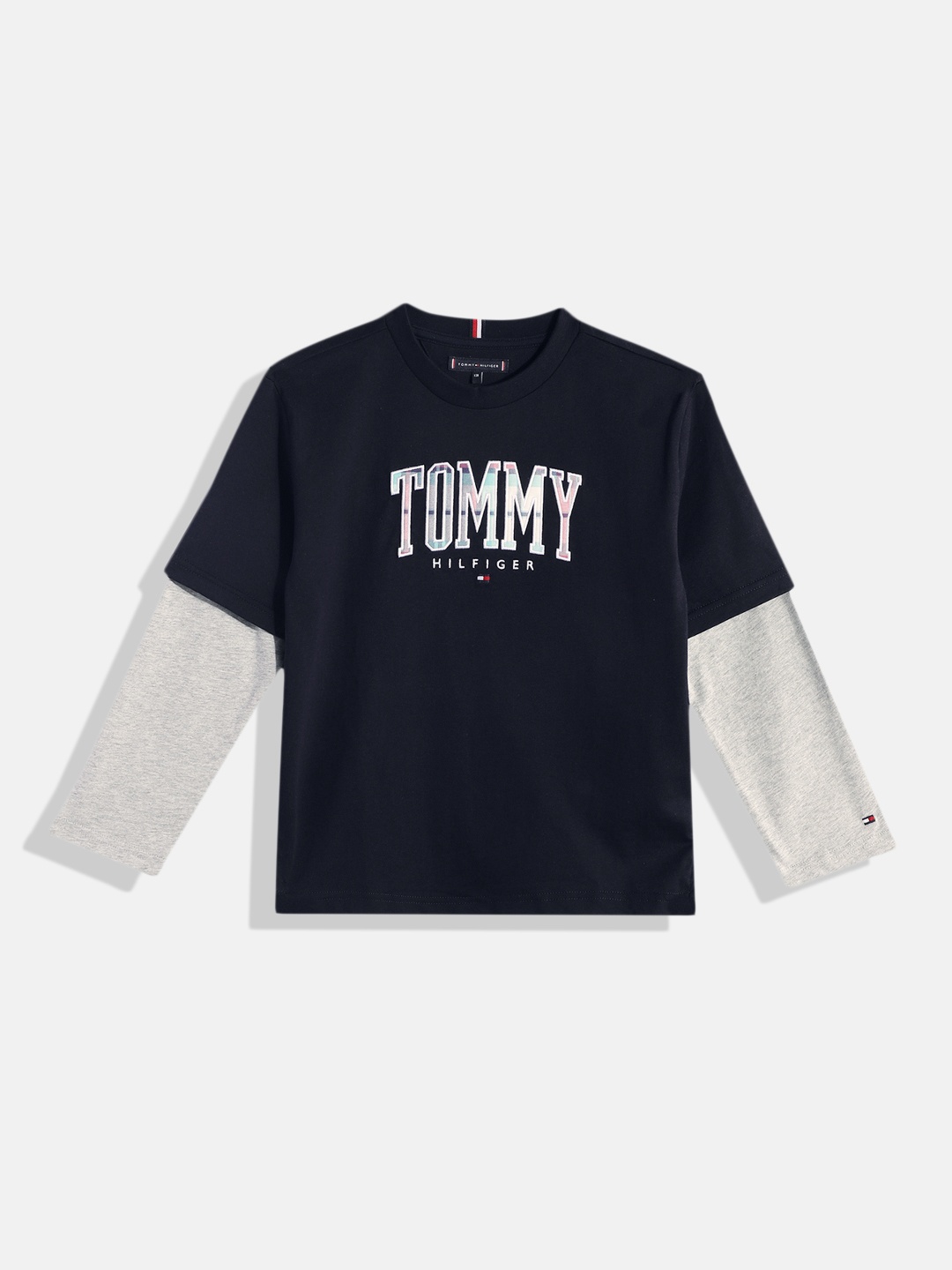 

Tommy Hilfiger Boys Brand Logo Printed Pure Cotton T-shirt, Navy blue