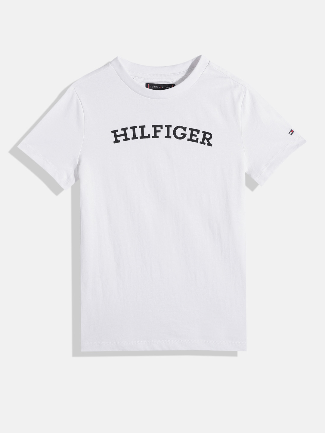 

Tommy Hilfiger Boys Brand Logo Printed Pure Cotton T-shirt, White