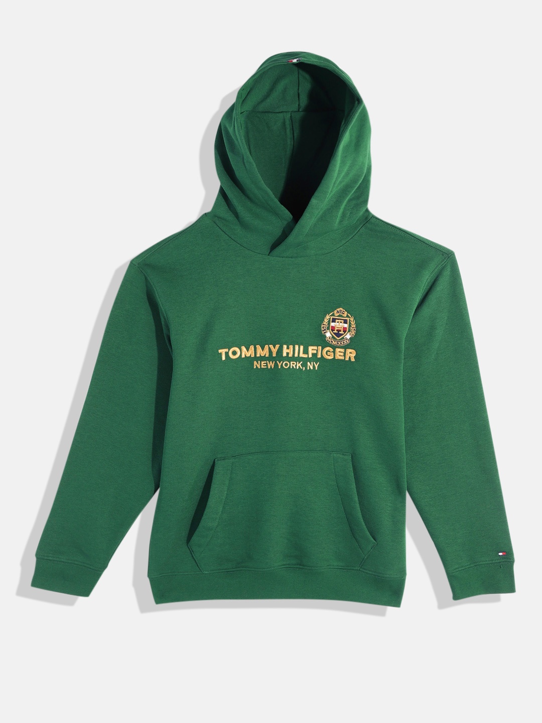 

Tommy Hilfiger Boys Brand Logo Embroidered Hooded Sweatshirt, Green