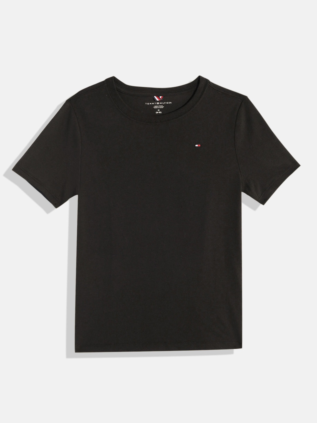 

Tommy Hilfiger Boys Solid Pure Cotton T-shirt, Black