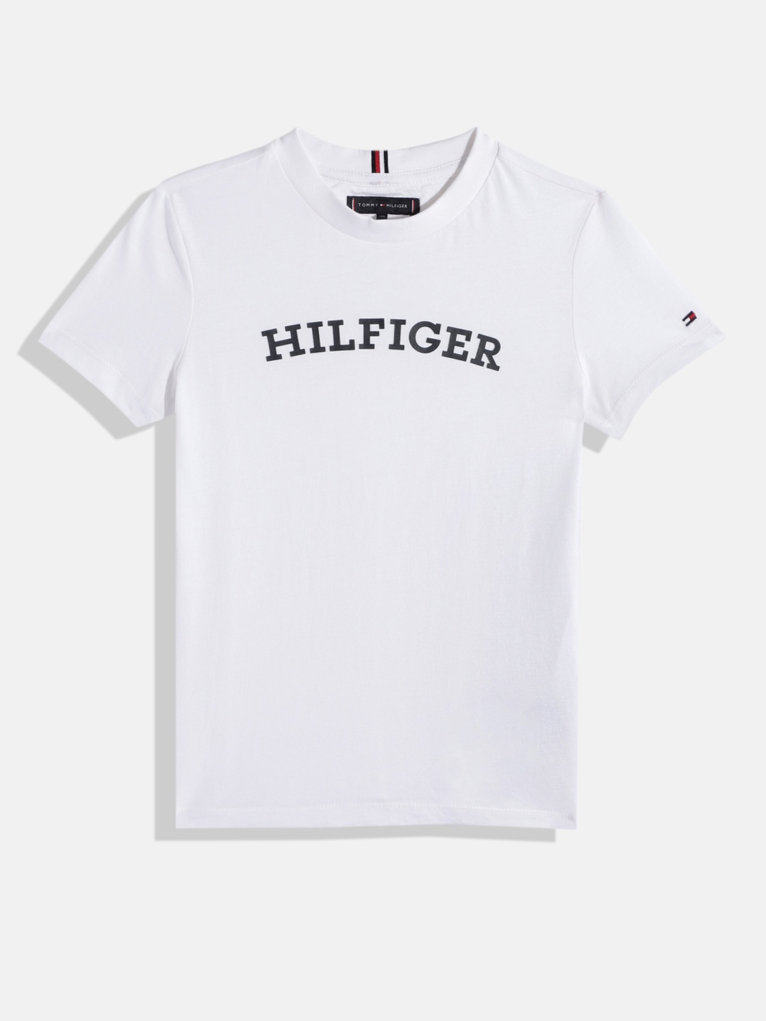 

Tommy Hilfiger Boys Brand Logo Printed Pure Cotton T-shirt, White