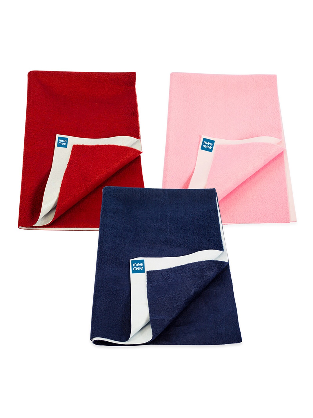 

MeeMee Kids 3-Pcs Maroon & Navy Blue Cotton Mattress Protectors