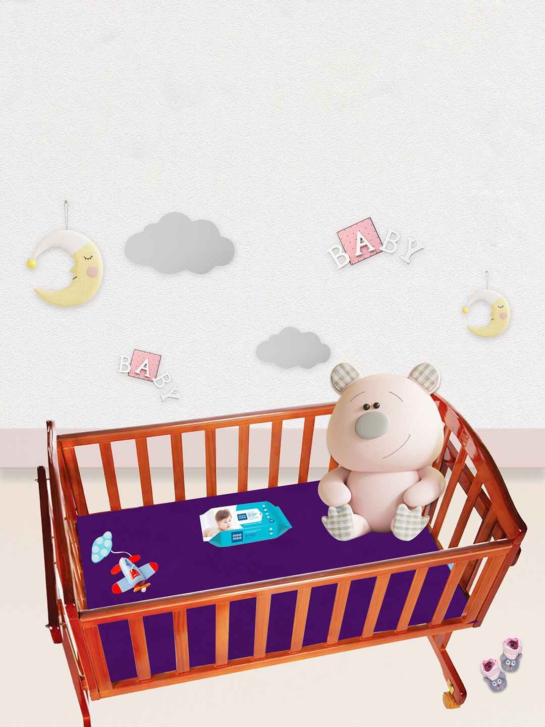 

MeeMee Kids Purple Cotton Mattress Protector