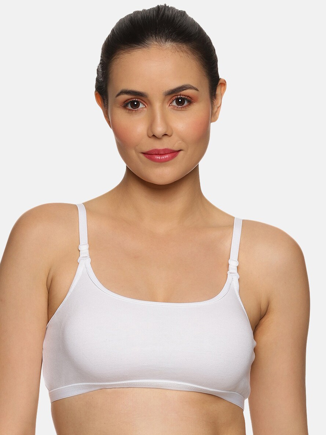 

NOT YET by us Medium Coverage Cotton Sports Bra, White