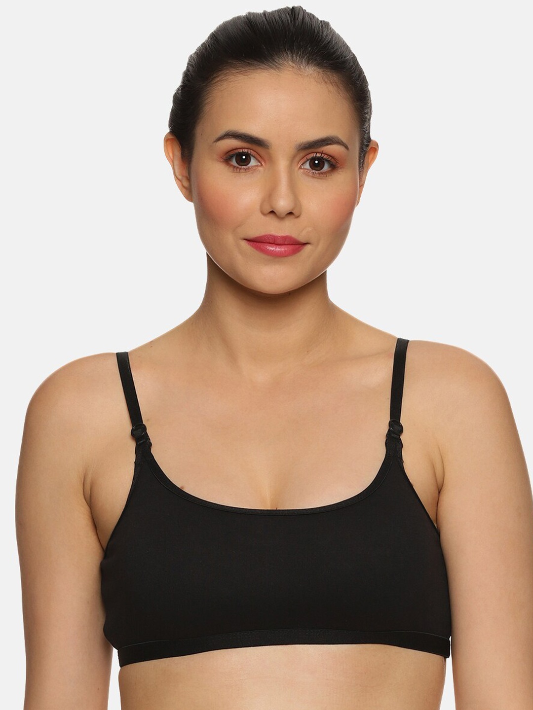

NOT YET by us Medium Coverage Cotton Sports Bra, Black
