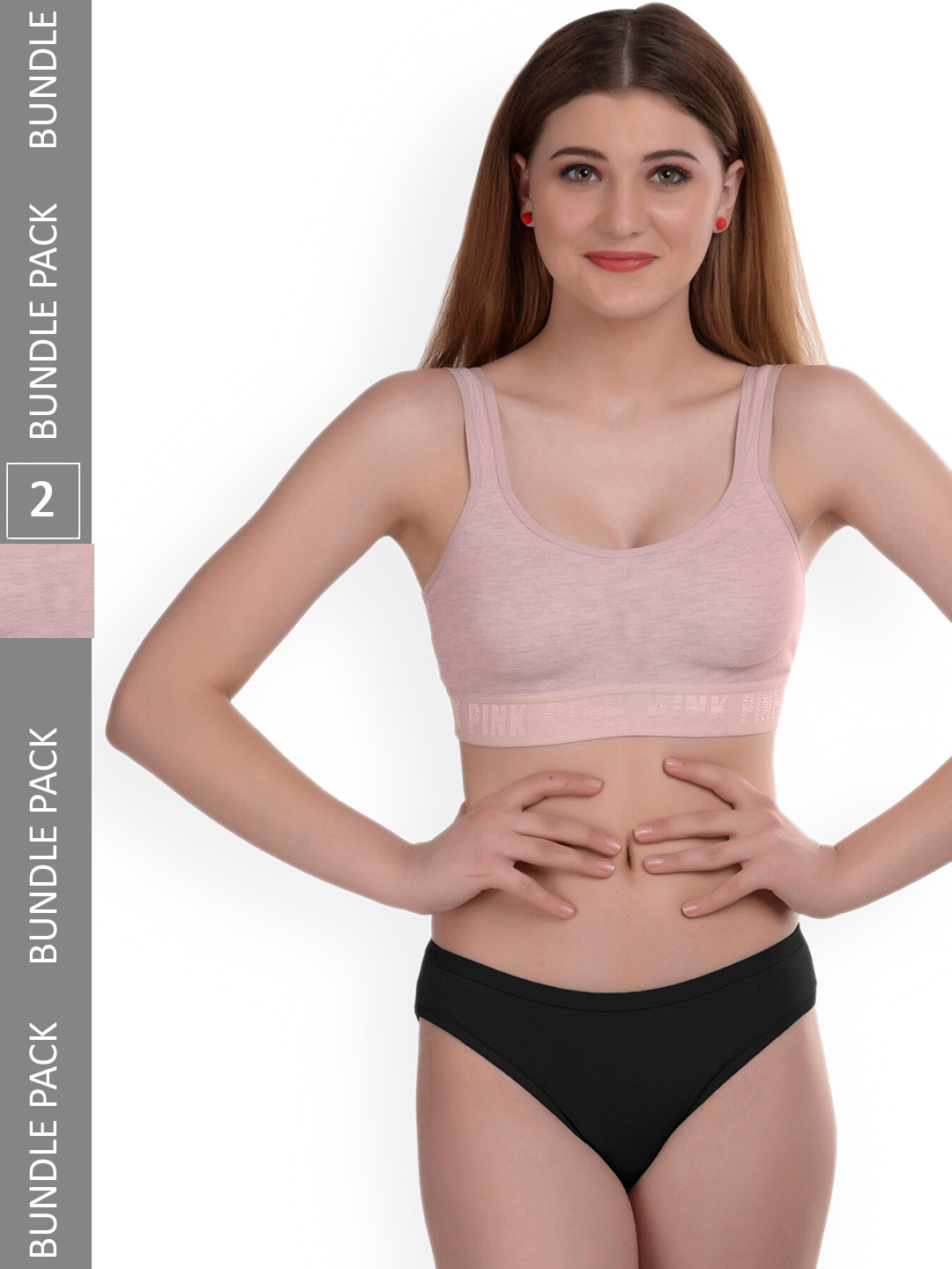 

Aamarsh Pack Of 2 Non-Padded Seamless Cotton Lingerie Set-AP_R_Gayla Set_Pink,Black_30