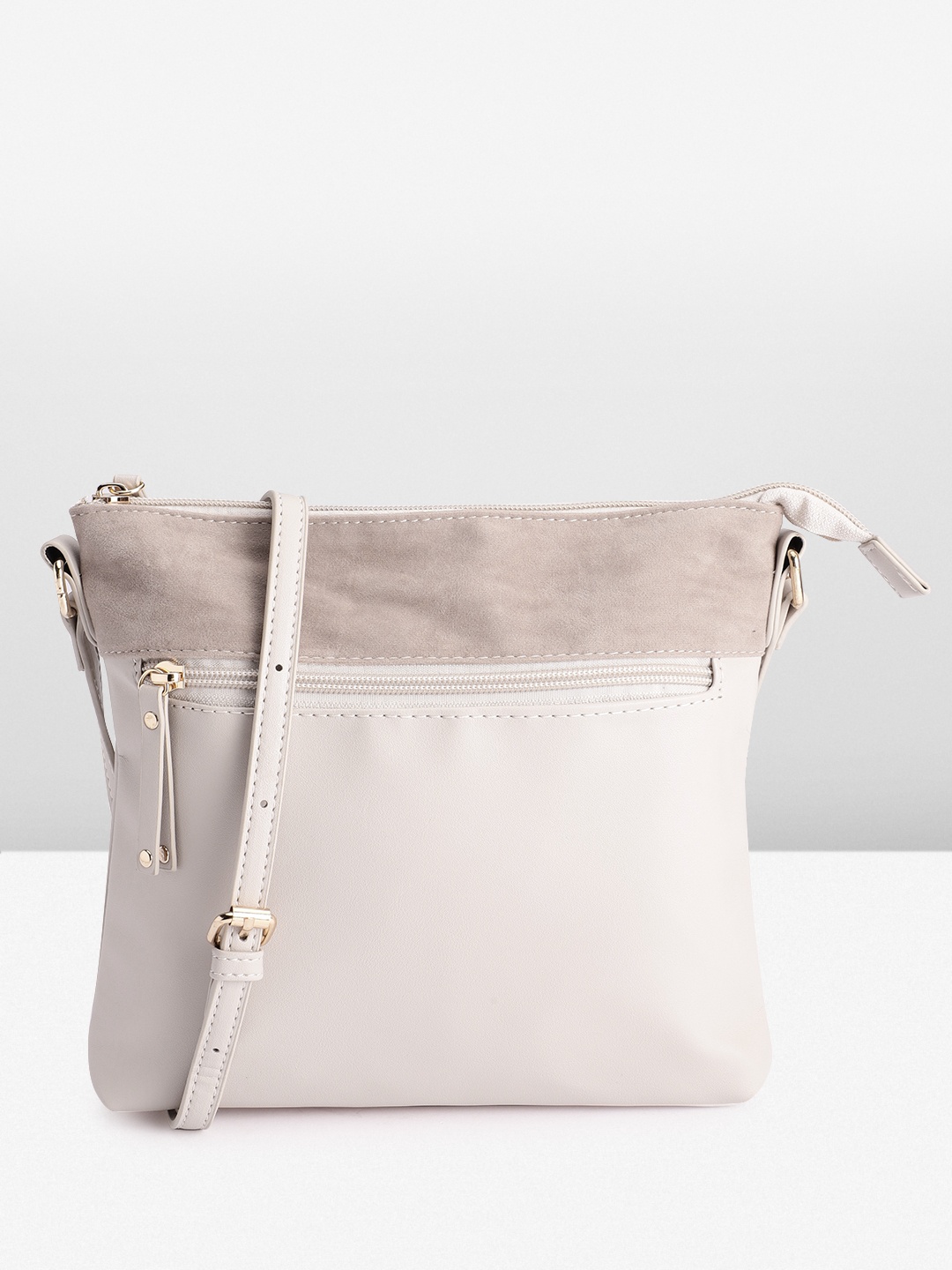 

DOROTHY PERKINS Colourblocked Structured Sling Bag, Beige
