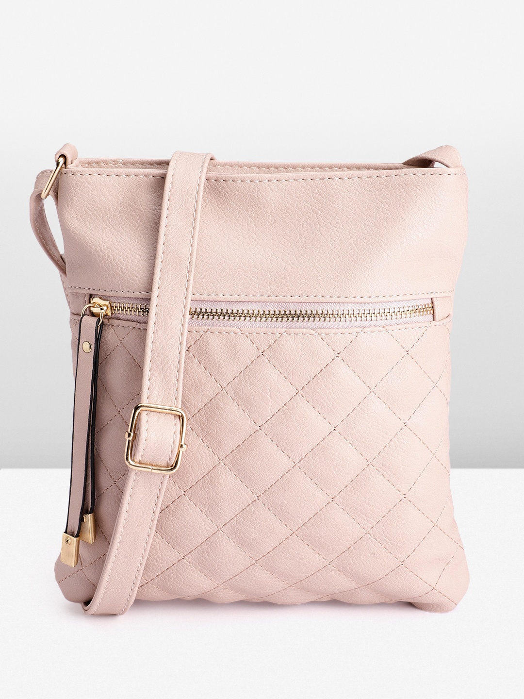

DOROTHY PERKINS Structured Sling Bag with Quilted Detail, Peach