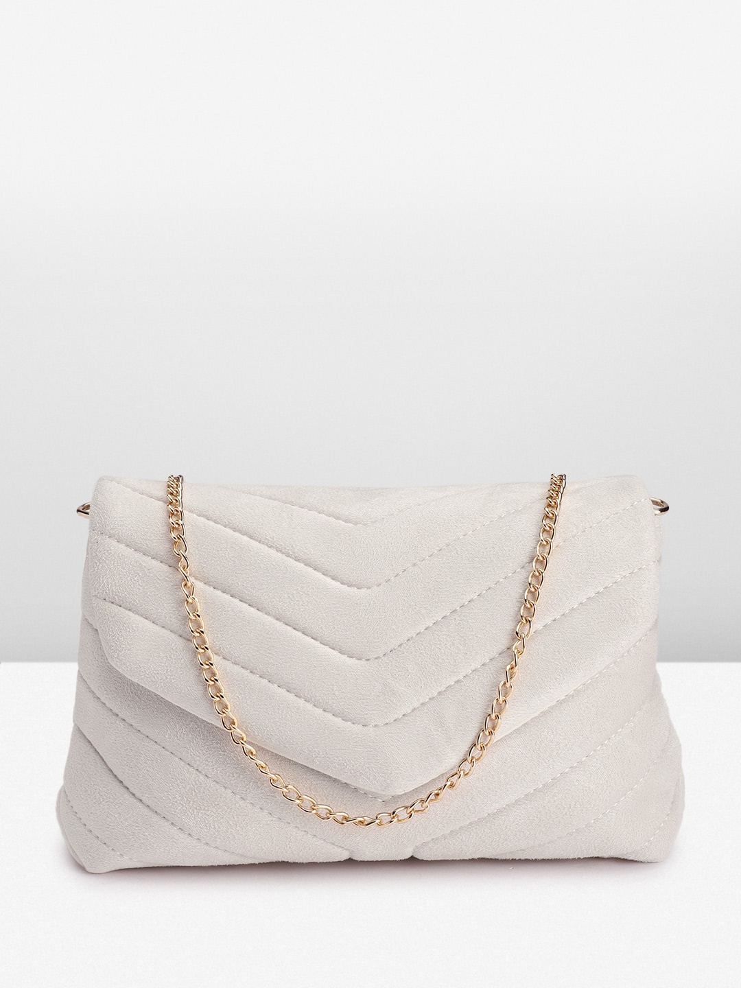 

DOROTHY PERKINS Women Quilted Textured Structured Sling Bag, White