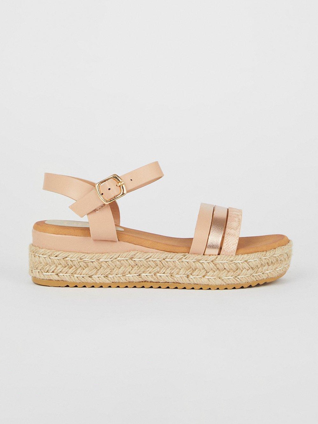 

DOROTHY PERKINS Women Colourblocked Wide Fit Wedge Heels with Textured Detail, Na