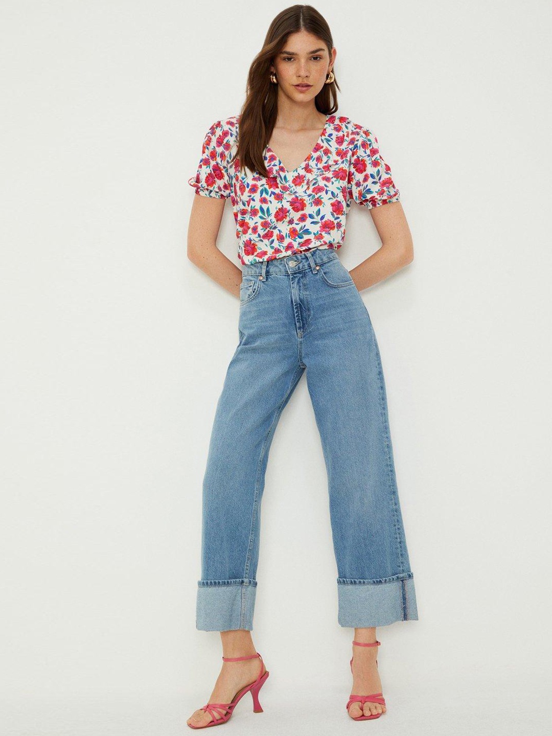 

DOROTHY PERKINS Floral Print Top, White