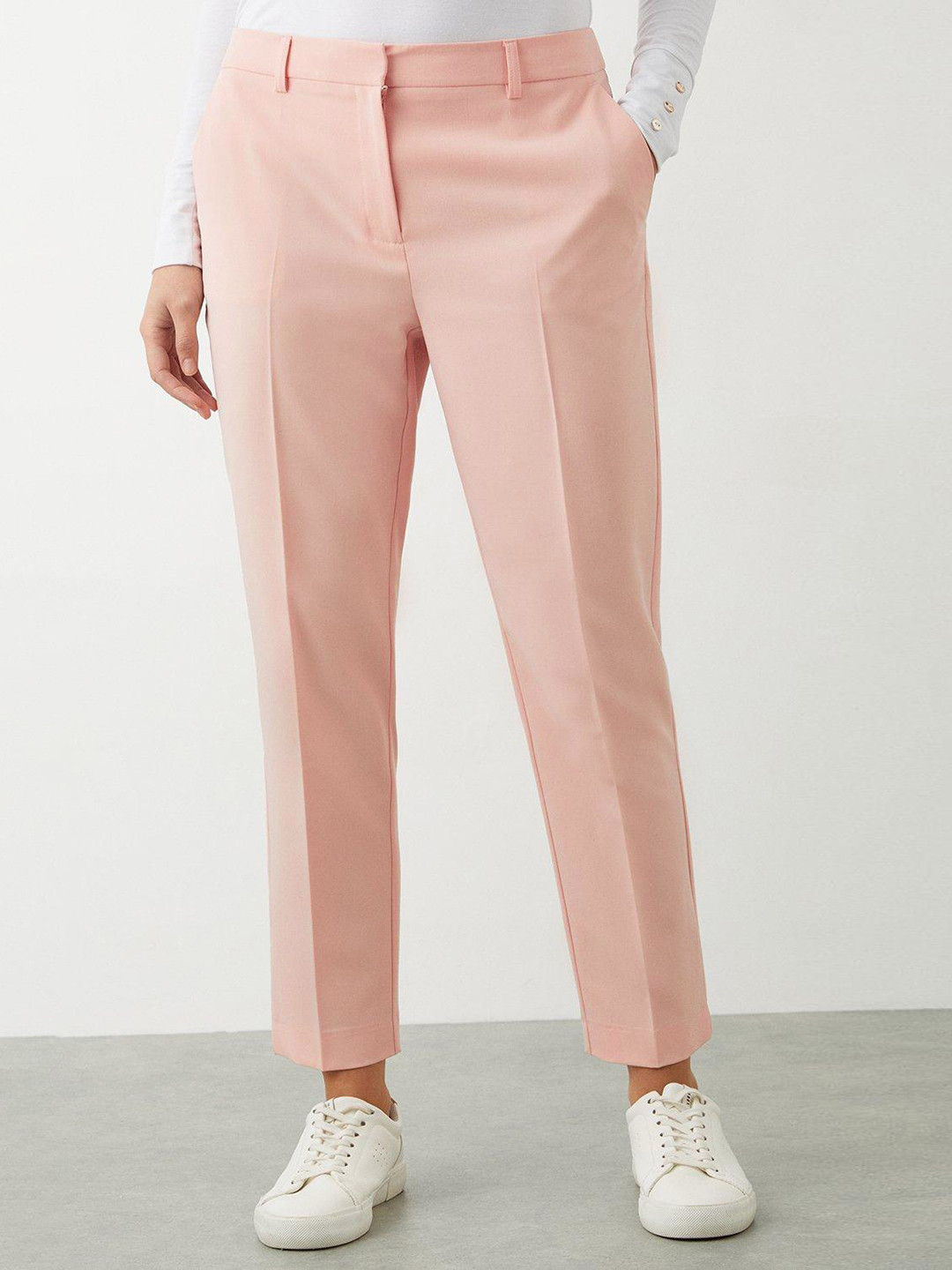 

DOROTHY PERKINS Women Slim Fit Ankle Trousers, Pink