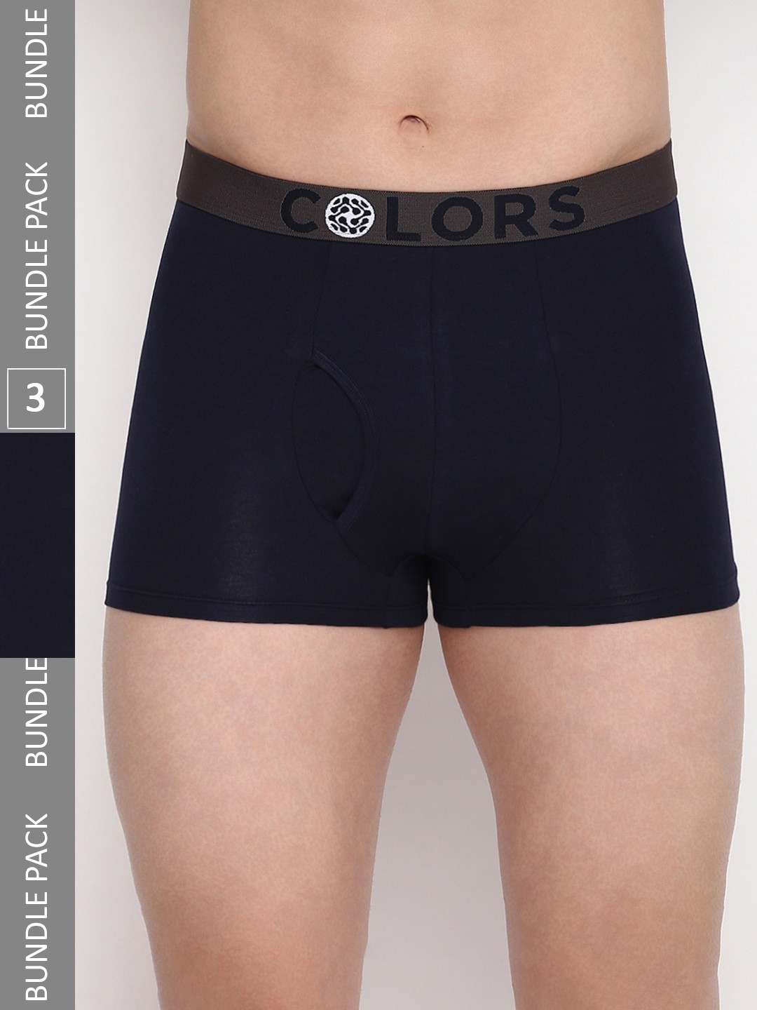 

COLORS by Rupa Frontline Pack Of 3 Cotton Trunks CR_TRK_101_NvyBlu_P3_80, Black