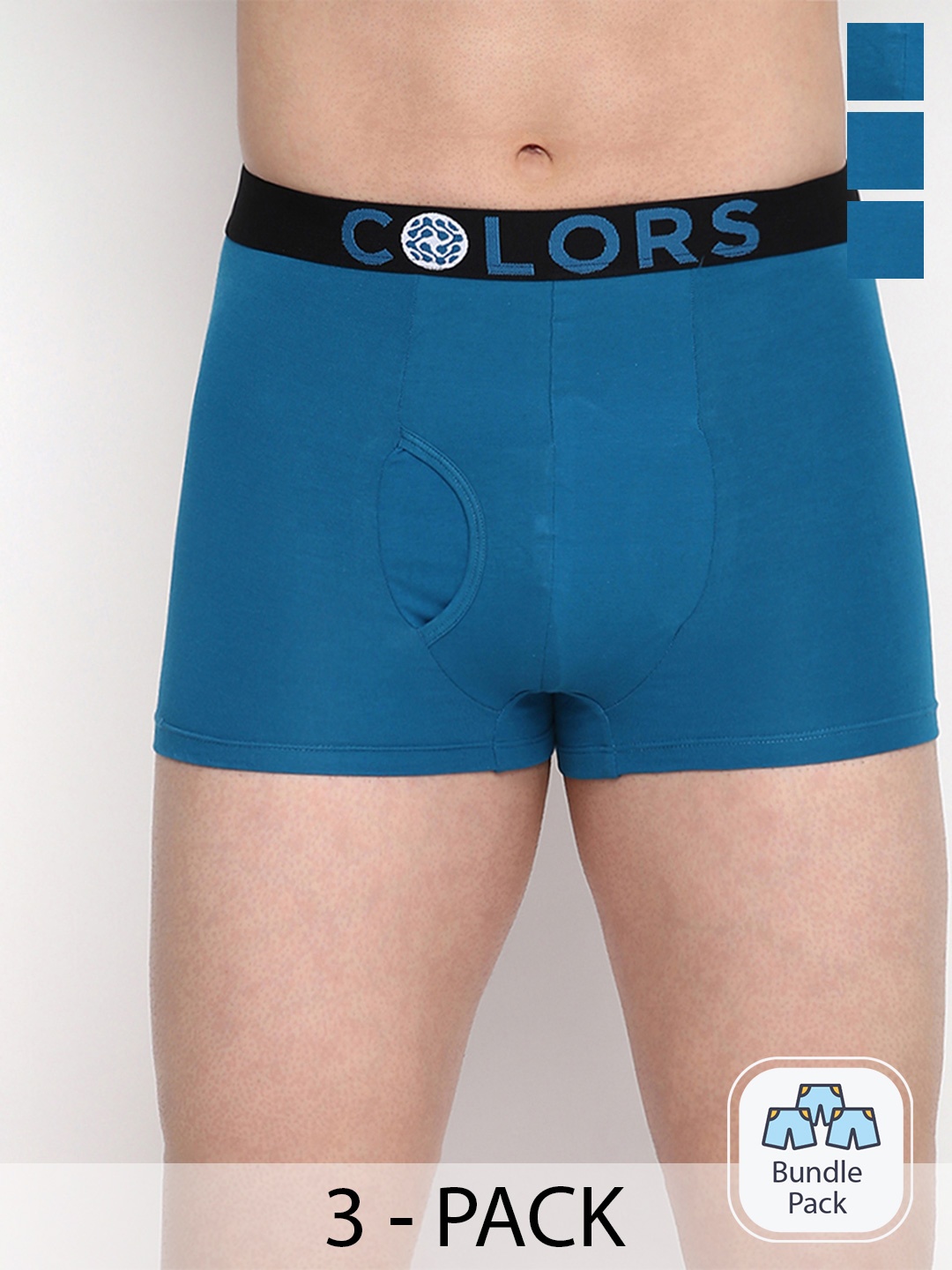 

COLORS by Rupa Frontline Pack Of 3 Cotton Trunks CR_TRK_101_PckBlue_P3_80, Blue
