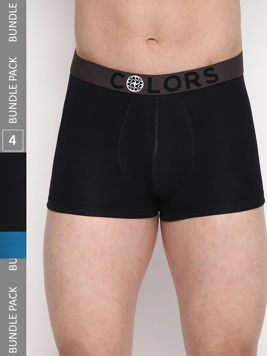 

COLORS by Rupa Frontline Pack of 4 Mid-Rise Micro Mini Cotton Trunks CR_MM.TRK_108, Brown
