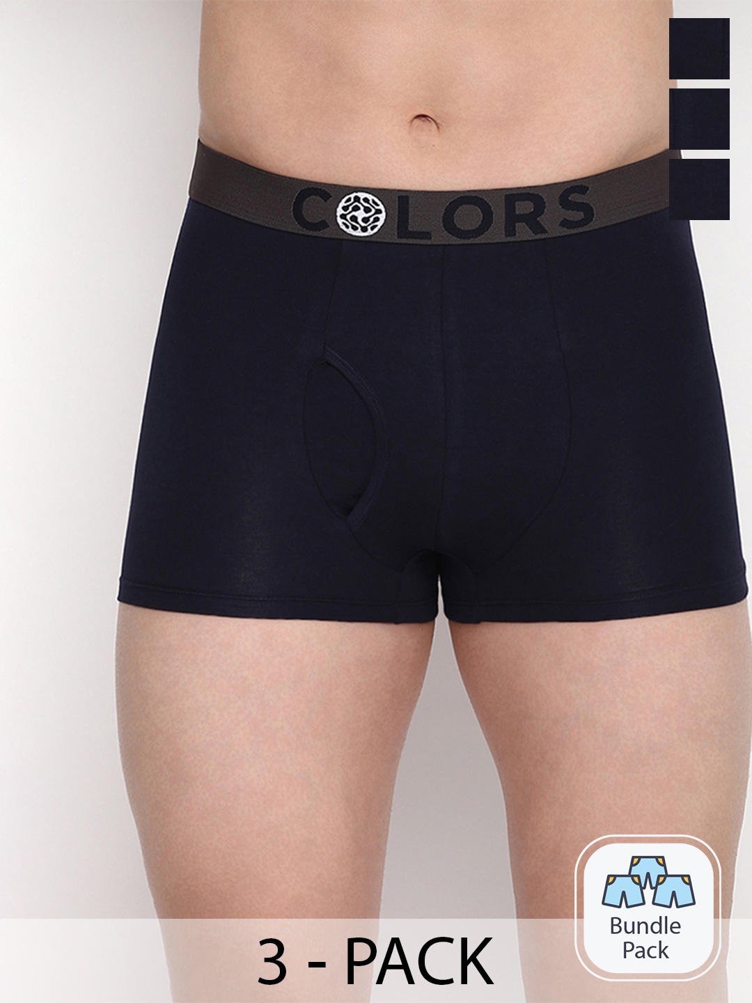 

COLORS by Rupa Frontline Set Of 3 Front Open Mini Trunk-101, Navy blue