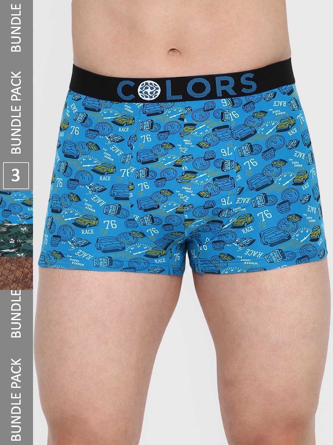 

COLORS by Rupa Frontline Set Of 3 Assorted Printed Mini Trunks-105