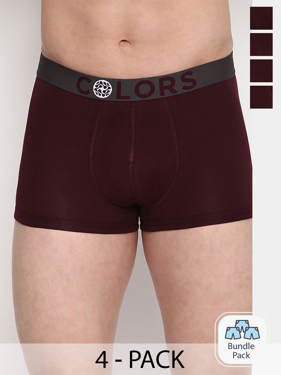 

COLORS by Rupa Frontline Set Of 4 Micro Mini Trunk-108, Burgundy