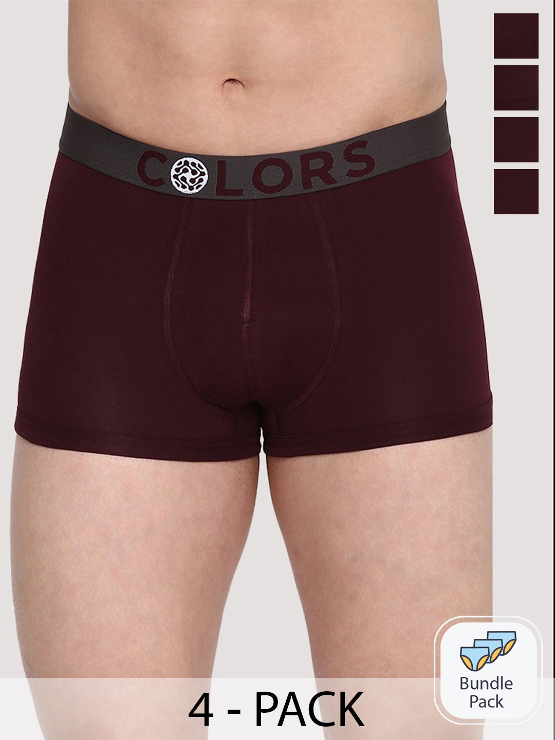

COLORS by Rupa Frontline Set Of 4 Micro Mini Trunk-108, Burgundy