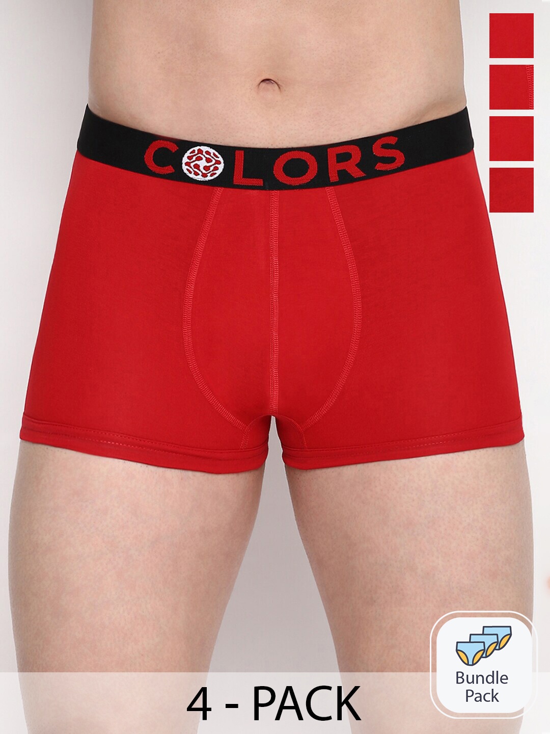 

COLORS by Rupa Frontline Set Of 4 Micro Mini Trunk-108, Red