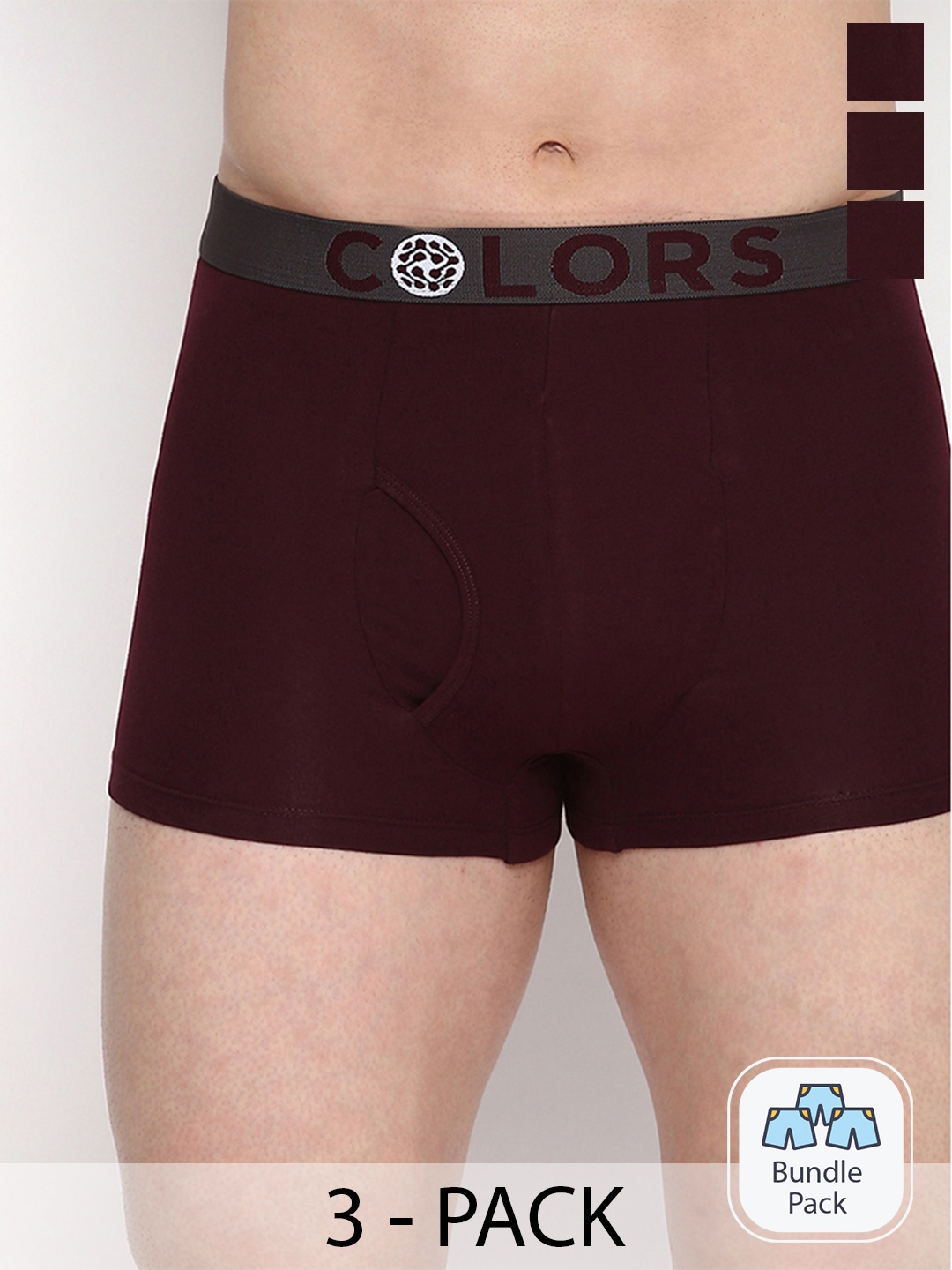 

COLORS by Rupa Frontline Set Of 3 Front Open Mini Trunk-101, Burgundy