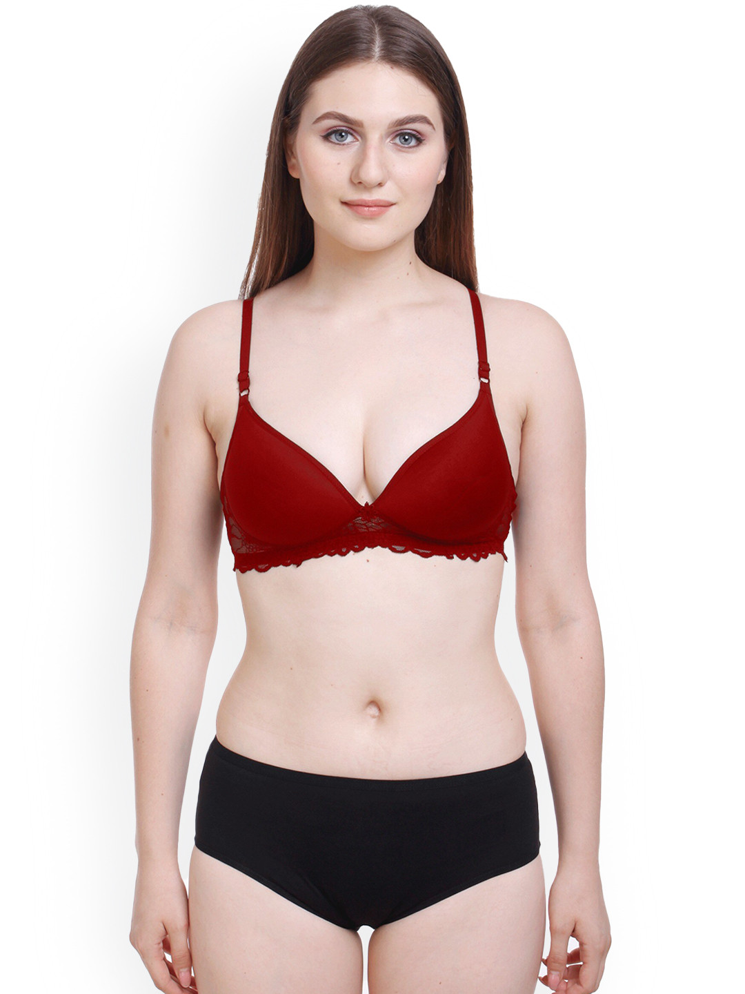 

AROUSY Cotton Lingerie Set R_Pd Set_Maroon_30