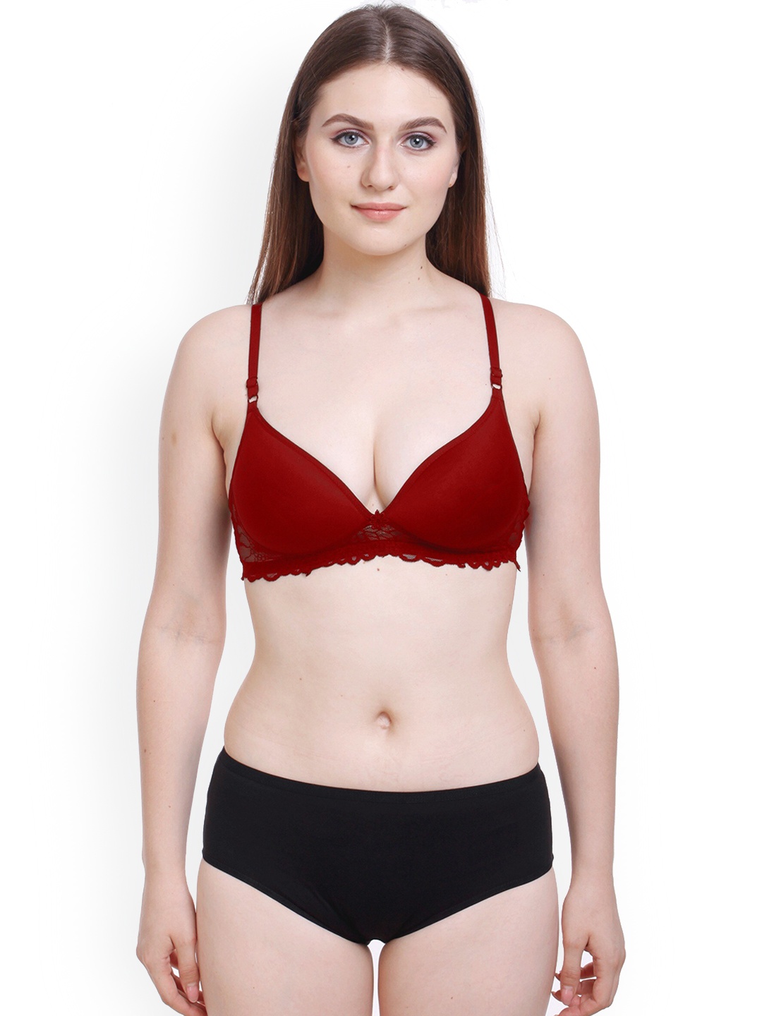 

Aamarsh Lace Cotton Lingerie Set AP_R_Pd Set_Black_30, Maroon
