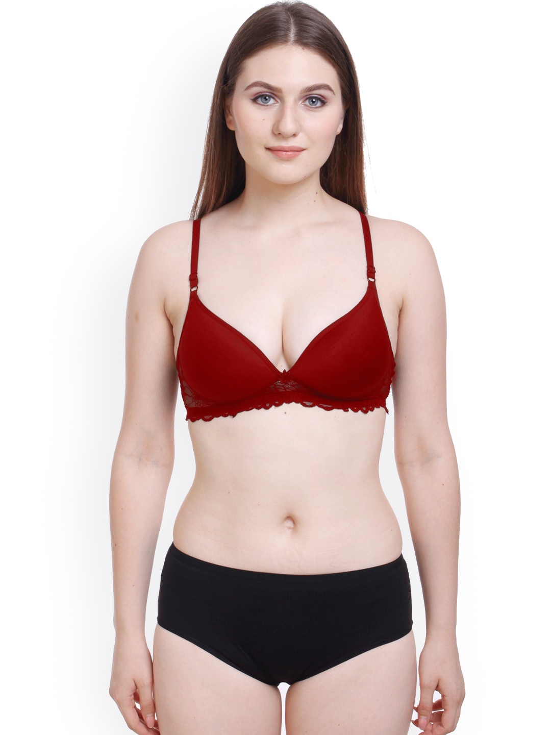 

Aamarsh Full-Coverage Non-Wired Seamless Cups Cotton Lingerie Set AP_R_Pd Set_Maroon_30