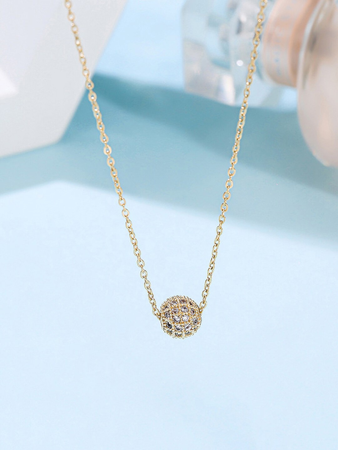 

Jewels Galaxy Gold Plated & Stone Studded Pendant