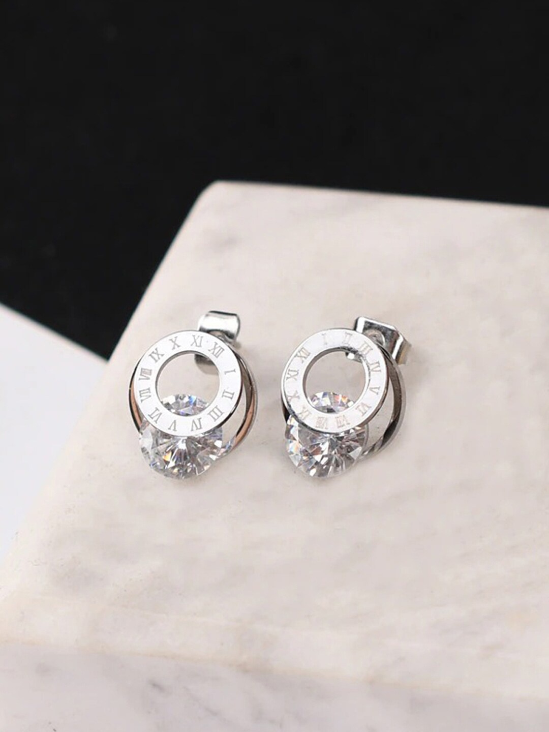 

Jewels Galaxy Silver-Plated Contemporary Studs Earrings