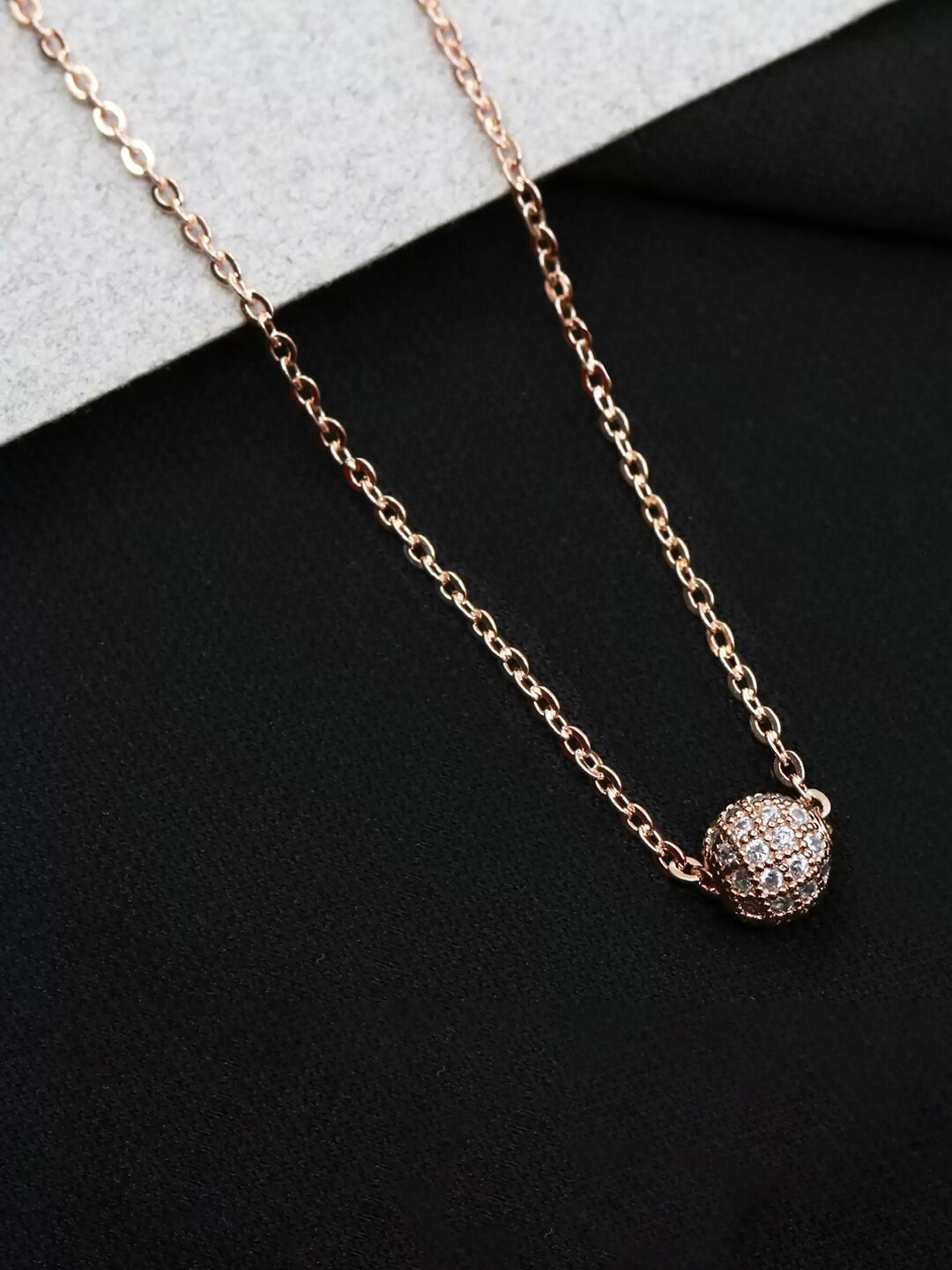 

Jewels Galaxy Rose Gold Plated & Stone Studded Pendant