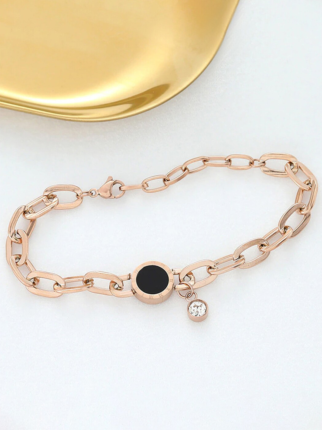

Jewels Galaxy Women Rose Gold-Plated Link Bracelet