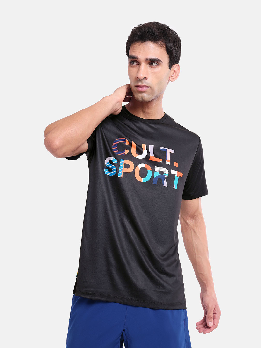 

Cultsport Typographic Printed Moisture Wicking T-shirt, Black