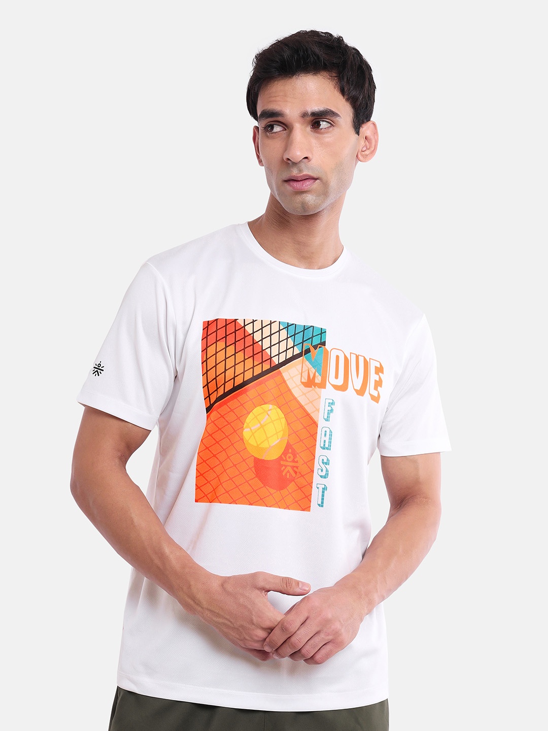 

CULT Graphic Printed Regular Fit Lightweight Training Sports T-Shirt, White