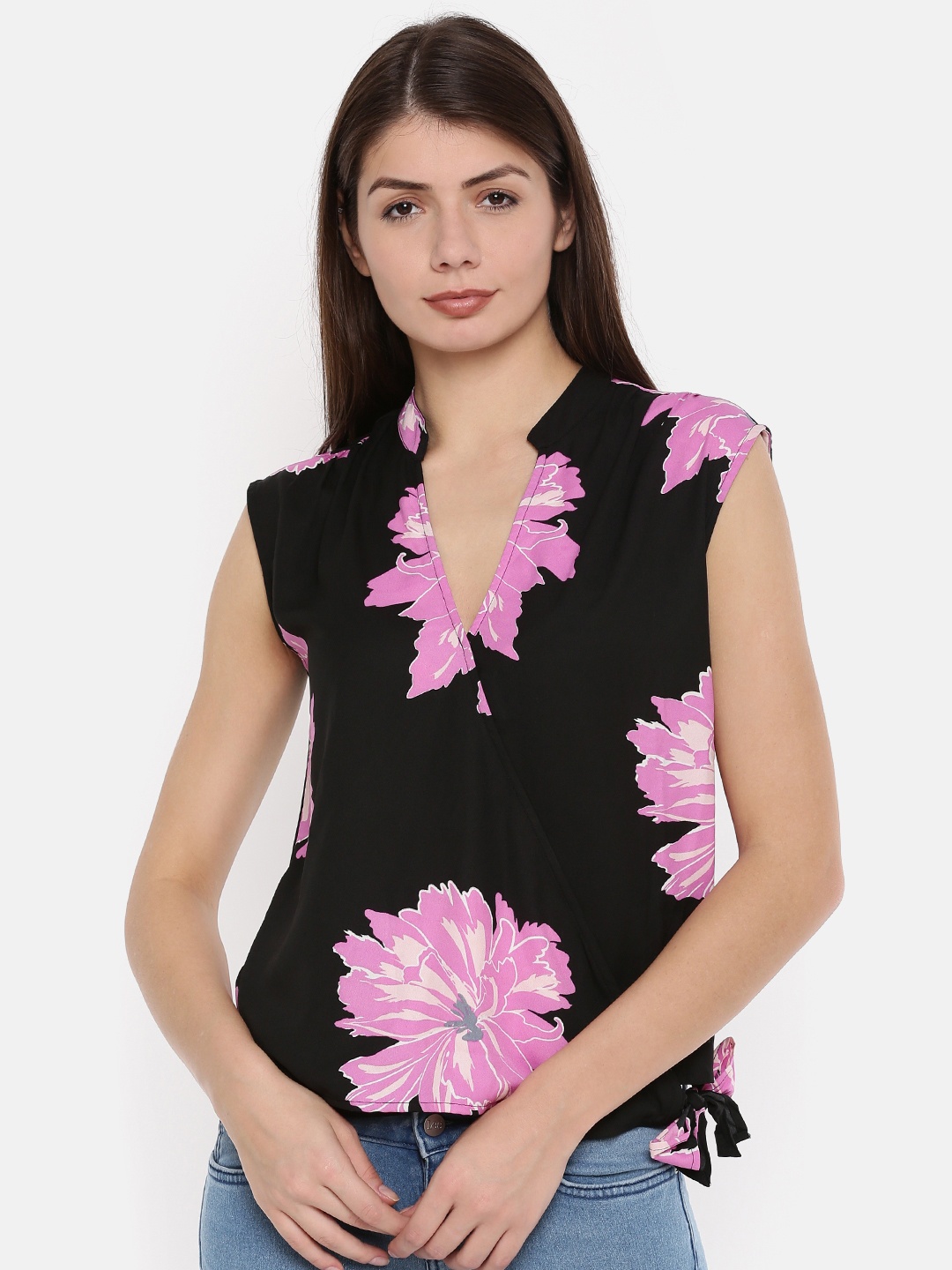 

Vero Moda Women Black Printed Top