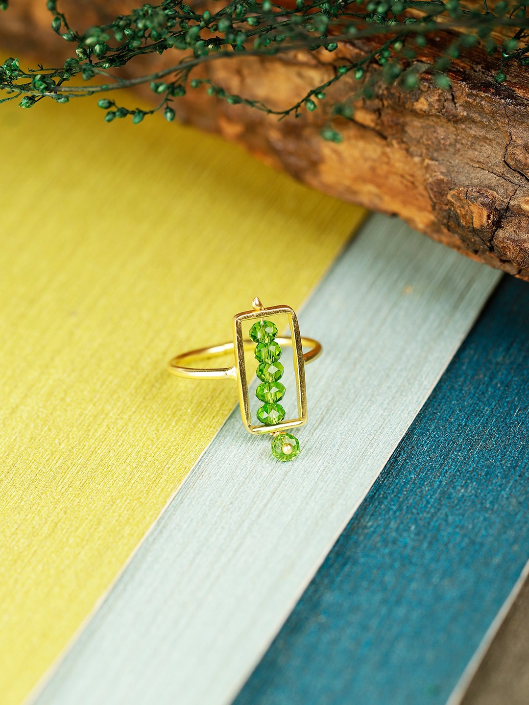 

Berserk Gold Plated & Stone Studded Adjustable Finger Ring