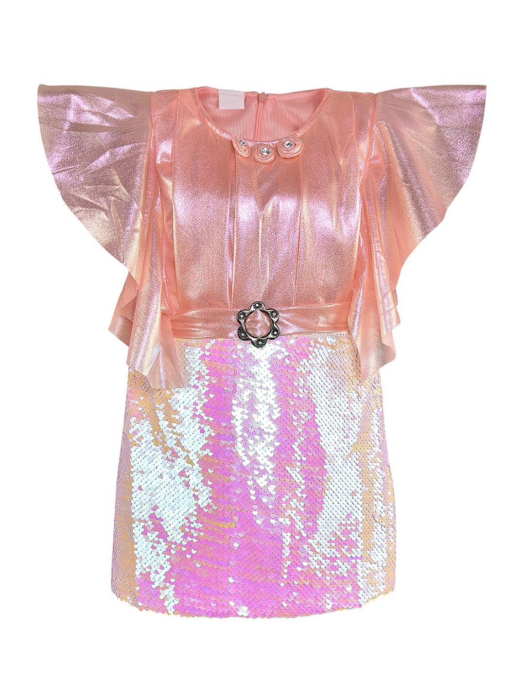 

Wish Karo Girls Embellished Batwing Sleeves Sheath Dress, Peach